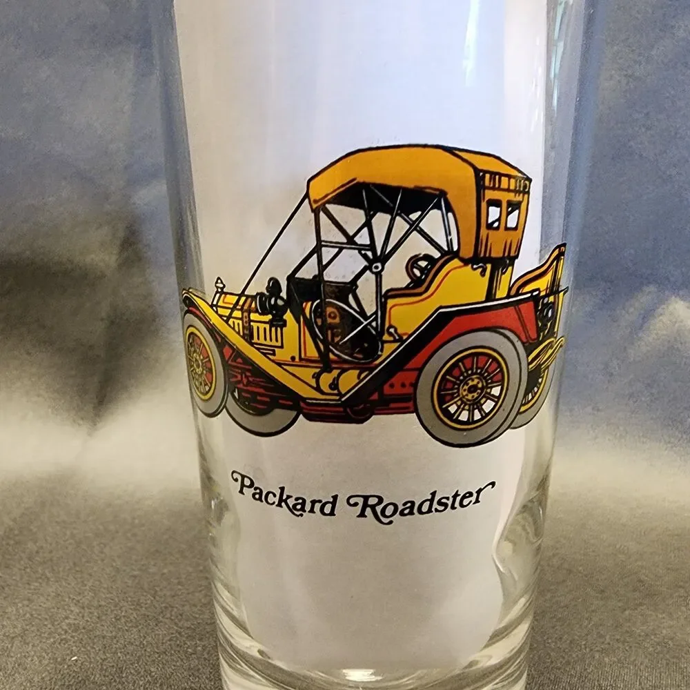 Classic Car Tumbler Set Of 4, 6 oz  Clear Drinking Glass Avon Barware